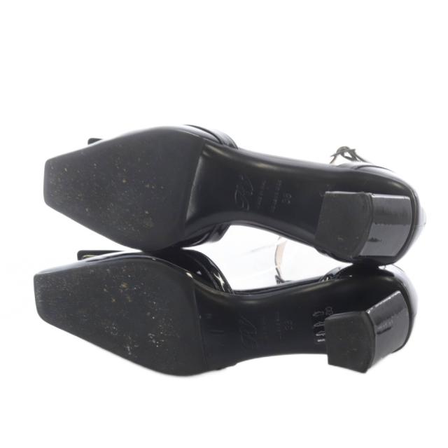 【中古】ロジェヴィヴィエ バックル シューズ スクエアトゥ エナメル パンプス 38 黒 /SR ■GY62 レディース