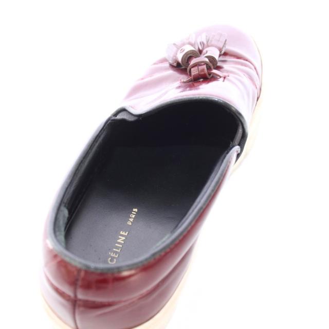 【中古】セリーヌ CELINE フィービー期 フリンジ スリッポン レザーシューズ 36 ボルドー /TK ■GY62 レディース_3
