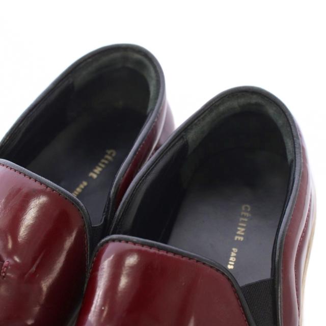 【中古】セリーヌ CELINE フィービー期 フリンジ スリッポン レザーシューズ 36 ボルドー /TK ■GY62 レディース_4