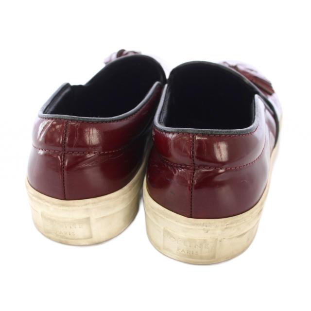 【中古】セリーヌ CELINE フィービー期 フリンジ スリッポン レザーシューズ 36 ボルドー /TK ■GY62 レディース_5