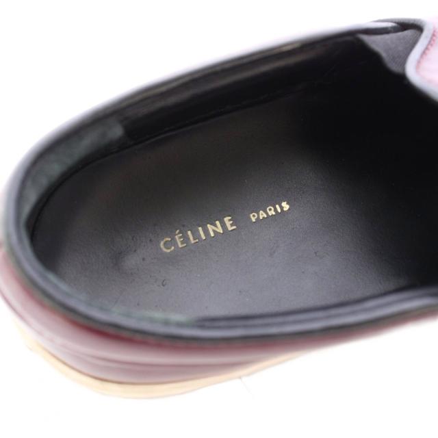 【中古】セリーヌ CELINE フィービー期 フリンジ スリッポン レザーシューズ 36 ボルドー /TK ■GY62 レディース_7