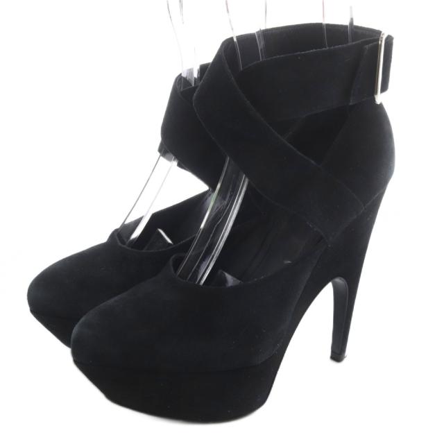 【中古】イヴサンローラン YVES SAINT LAURENT スエード パンプス ハイヒール 35.5 黒 /SR ■GY62 レディース