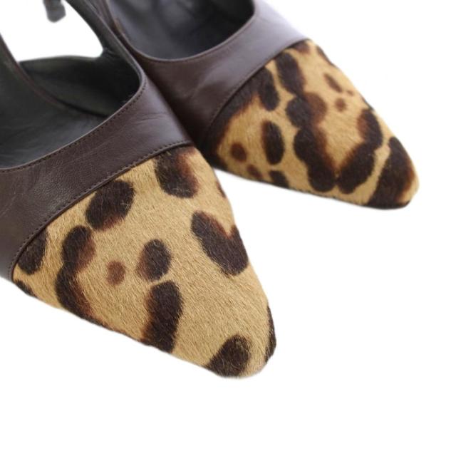 【中古】フェンディ FENDI パンプス ストラップ ハラコ レザー 切替 36 ベージュ /TK ■GY62 レディース_2