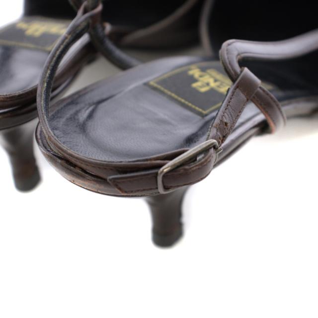【中古】フェンディ FENDI パンプス ストラップ ハラコ レザー 切替 36 ベージュ /TK ■GY62 レディース_6