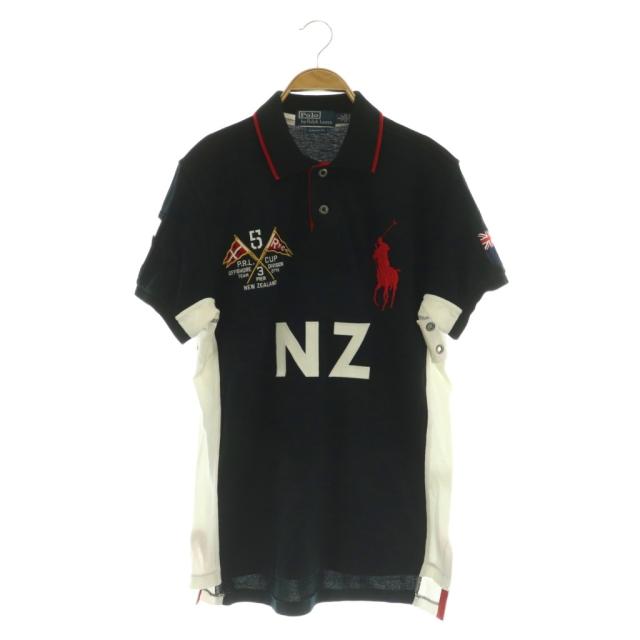 【中古】ポロ ラルフローレン POLO RALPH LAUREN ニュージーランドポロシャツ 半袖 ビッグポニー 刺繍 ワッペン L