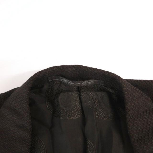 【中古】ヴェルサーチ ヴェルサーチェ スーツ セットアップ ビジネス ジャケット パンツ 裏地メデューサ柄 46 茶_8