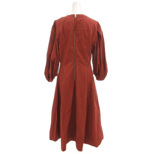 【中古】未使用品 another tomorrow タグ付き ワンピース ドレス 長袖 ロング 42 茶 ブラウン /FF ■GY62