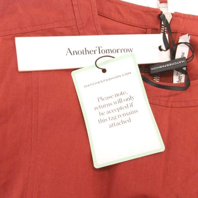 【中古】未使用品 another tomorrow タグ付き ワンピース ドレス 長袖 ロング 42 茶 ブラウン /FF ■GY62