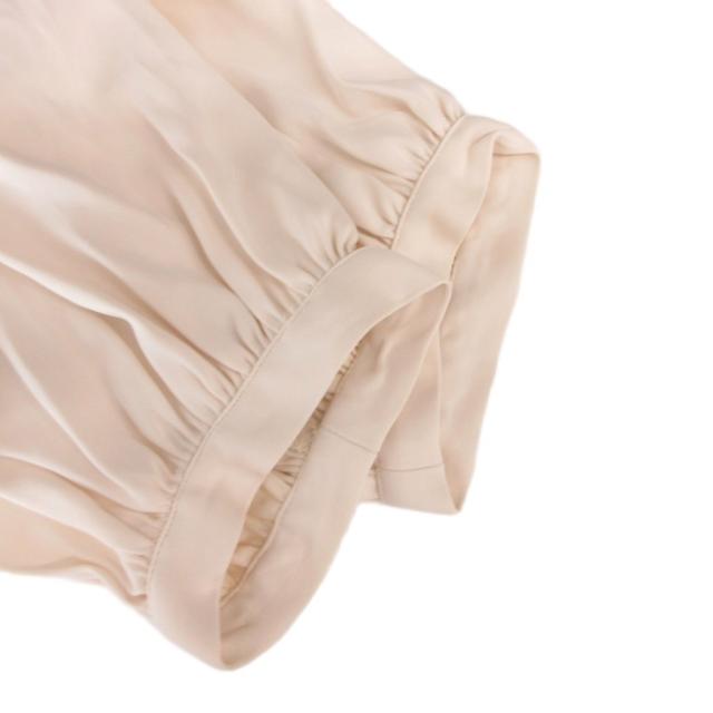 【中古】未使用品 ペセリコ PESERICO タグ付き ワンピース ハイネック ビジュー 長袖 ロング 42 ベージュ