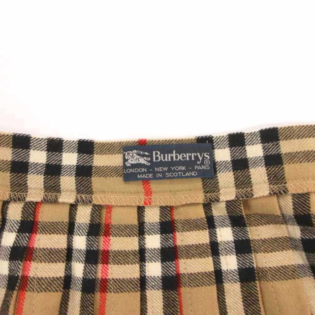 【中古】バーバリーズ Burberrys ヴィンテージ 一巡りスコート 巻き ノバチェック 筋目 ひざ丈 4 ベージュ