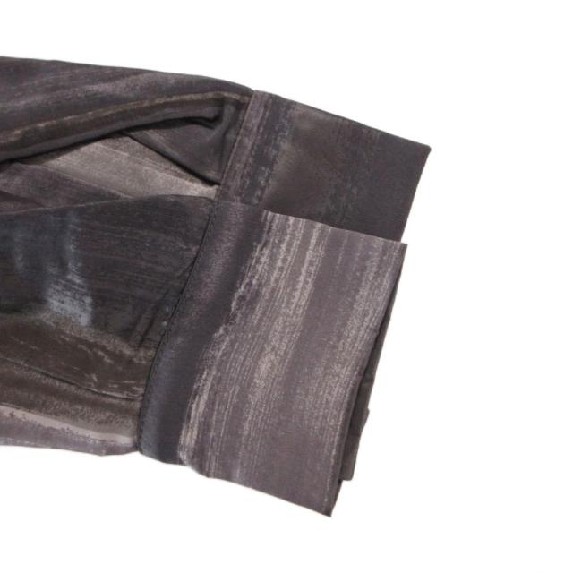 【中古】フェンディ FENDI シャツ ブラウス 総柄 光沢 絹 シルク 長袖 38 グレー /FF ■GY62 レディース_4