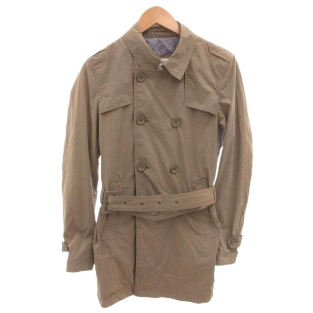 【中古】ヘルノ HERNO トレンチコート ジャケット ベルト ナイロン ショート 44 茶 ブラウン /FF ■GY62 メンズ
