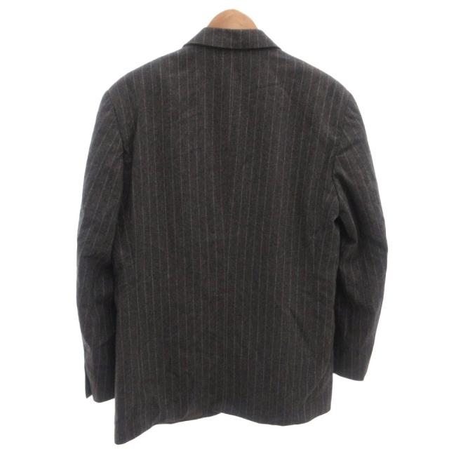 【中古】フェンディ FENDI 3ピーススーツ セットアップ ジャケット パンツ ベスト ストライプ ウール 50 グレー_2