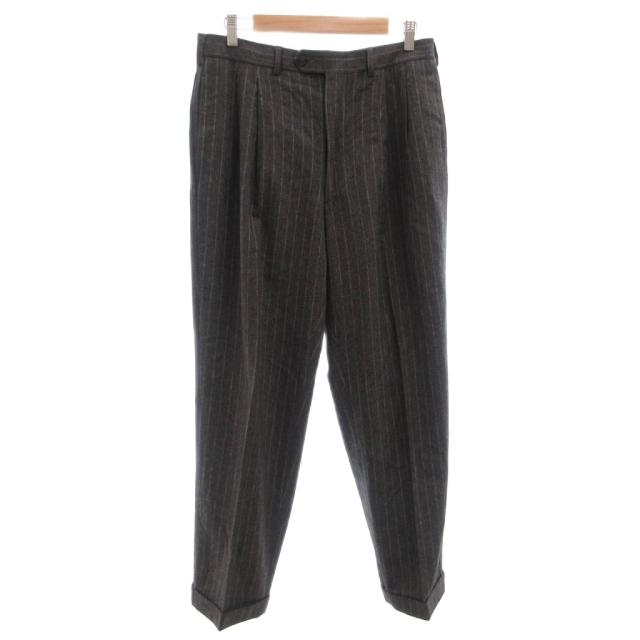 【中古】フェンディ FENDI 3ピーススーツ セットアップ ジャケット パンツ ベスト ストライプ ウール 50 グレー_3