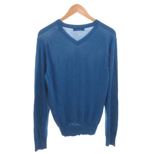 【中古】ドルチェ&ガッバーナ ドルガバ DOLCE&GABBANA シルクニット セーター Vネック 絹 長袖 46 青 ブルー