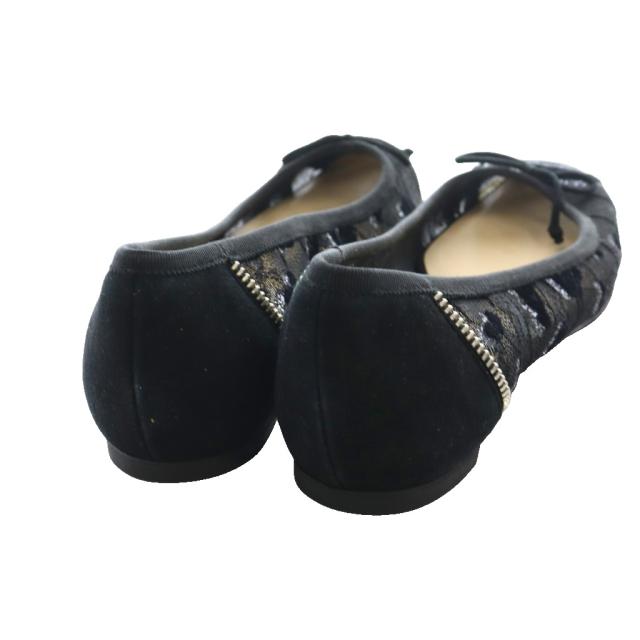 【中古】クリスチャンルブタン Christian louboutin レースフラットシューズ 35 黒 ブラック /SS ■OS ■GY62 レディース_4