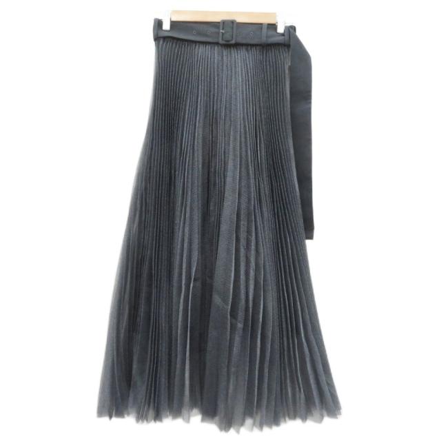 【中古】未当てはめる品 ル フィル LE PHIL 筋目スコート 0 薄墨色 総柄 胴締め付き添い人 マキシ丈 ロング丈 レディース