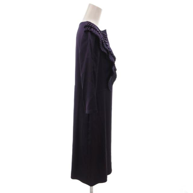 【中古】サルヴァトーレフェラガモ Salvatore Ferragamo ワンピース プリーツデザイン シルク 七分袖 ロング 40 紫_2