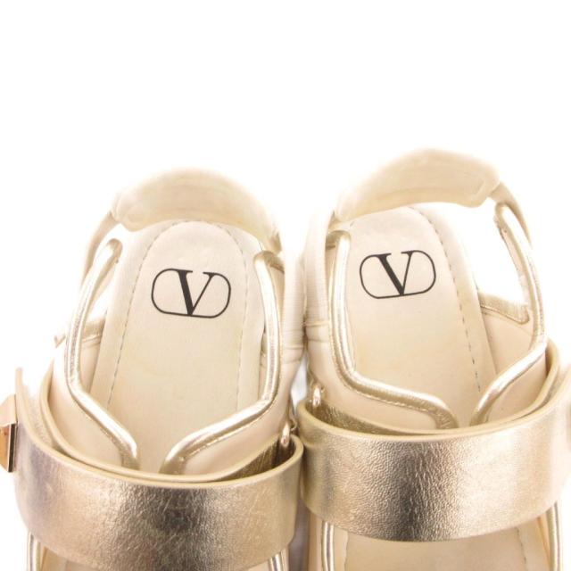 【中古】ヴァレンティノ ガラヴァーニ VALENTINO GARAVANI スポーツサンダル シューズ スタッズ メタリック 37.5 白_3