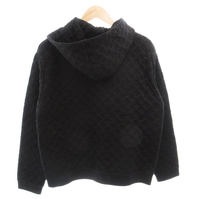 【中古】ルイヴィトン LOUIS VUITTON 3Dモノグラム パーカー フーディ 長袖 ジップアップ エンボス加工 L 黒_1