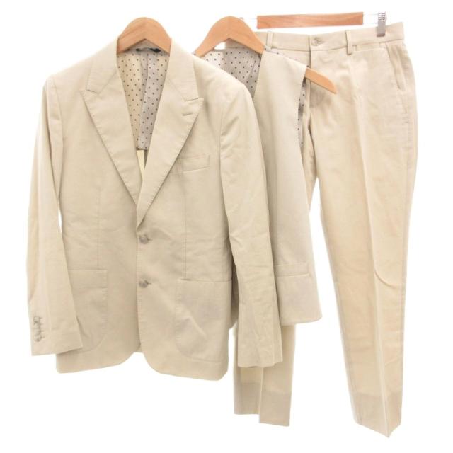 【中古】ドルチェ&amp;ガッバーナ DOLCE&amp;GABBANA セットアップ 3ピーススーツ ジャケット パンツ ベスト 44 ベージュ