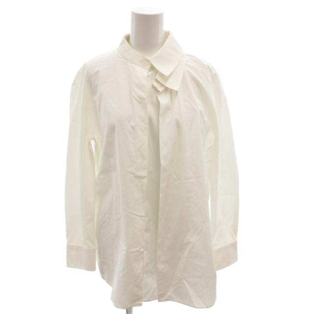 【中古】バレンシアガ BALENCIAGA 14年 シャツ ブラウス ダブルカラーコットン  長袖 34 白 ホワイト