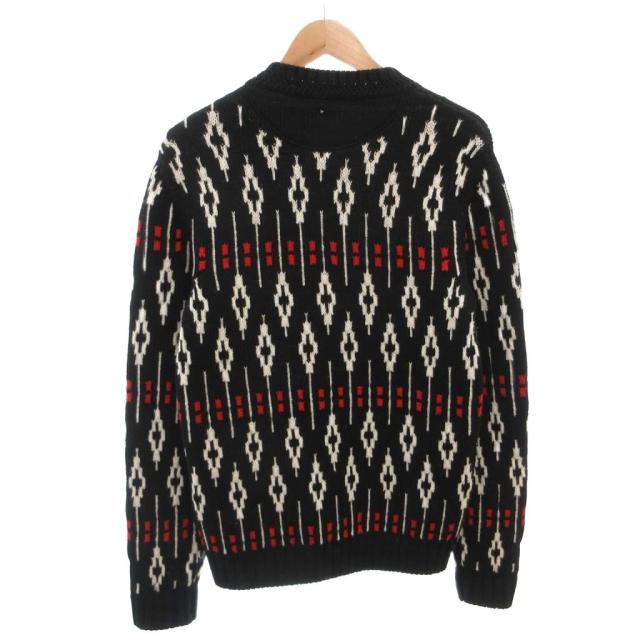 【中古】ヴァレンティノ ヴァレンチノ VALENTINO 23年 ニット セーター クルーネック スタッズ 厚手 総柄 黒_1