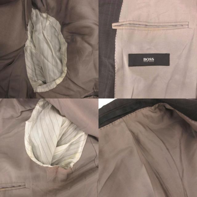 【中古】ヒューゴボス HUGO BOSS スーツ セットアップ ジャケット パンツ ストライプ ウール 46 グレー_8