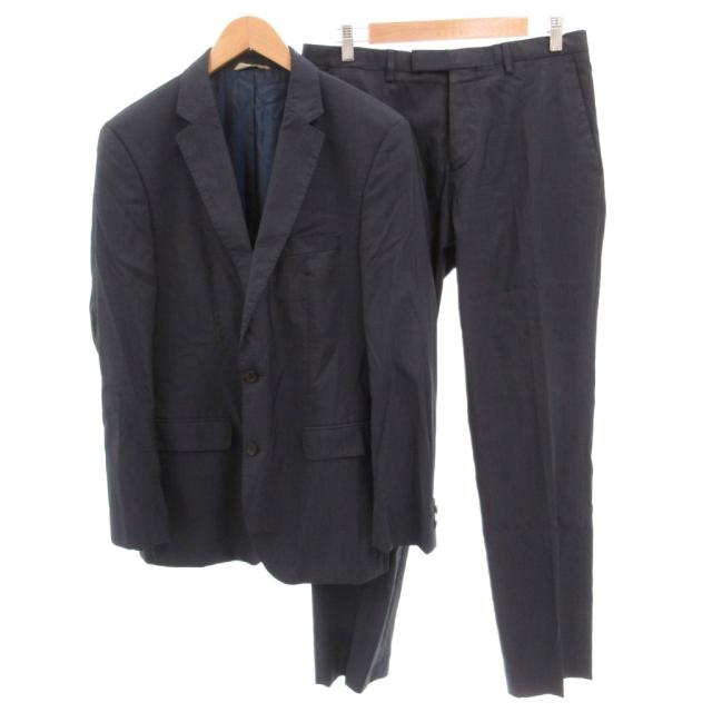 【中古】ヒューゴボス HUGO BOSS スーツ セットアップ ジャケット パンツ ウール 48 紺 ネイビー /FF ■GY62 メンズ