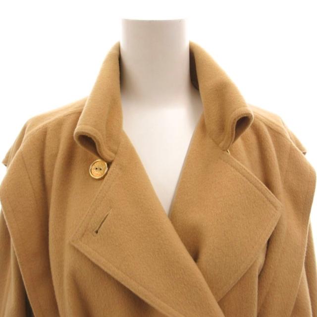 【中古】セリーヌ CELINE ヴィンテージ トレンチコートコート ベルト ゴールドカラーボタン 36 ひざ丈 36 ベージュ_3