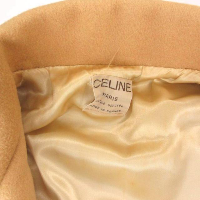 【中古】セリーヌ CELINE ヴィンテージ トレンチコートコート ベルト ゴールドカラーボタン 36 ひざ丈 36 ベージュ_5