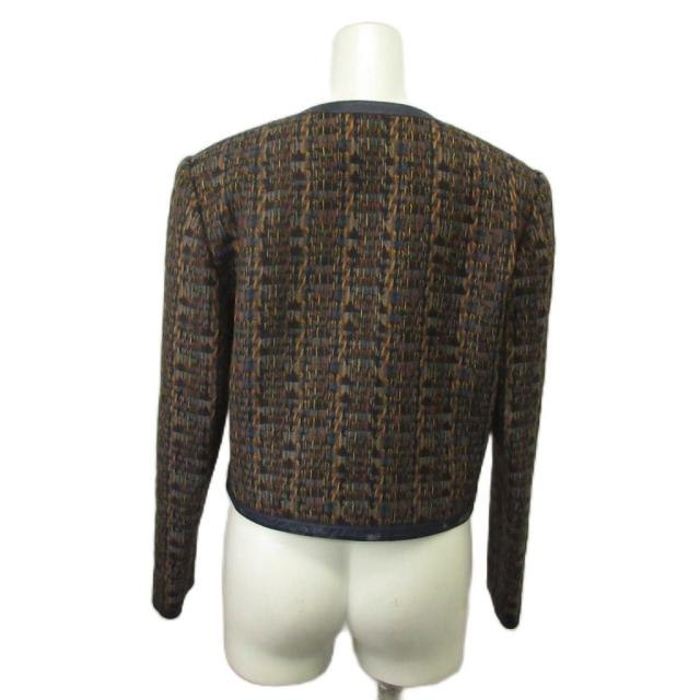【中古】クリスチャンディオール Christian Dior ヴィンテージ ジャケット ノーカラージャケット 上着 ウール 9 紺_2