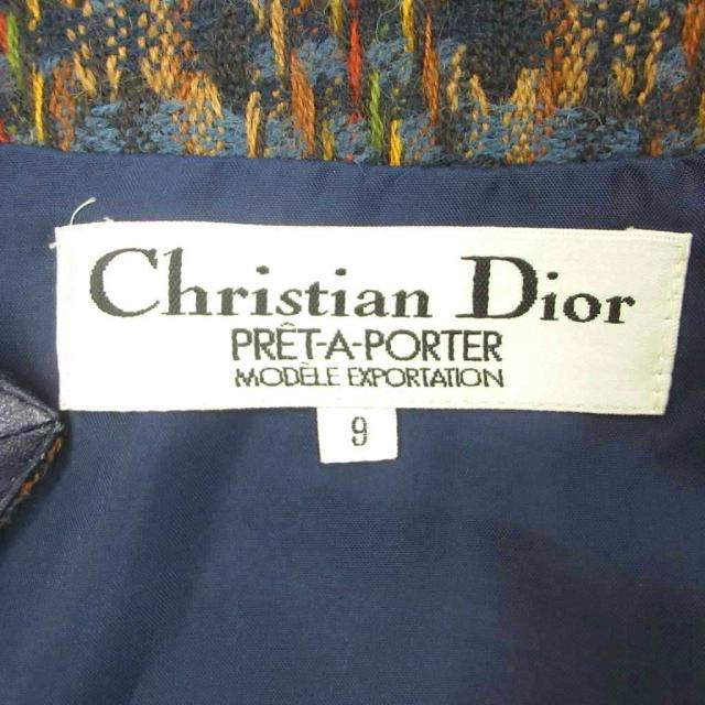 【中古】クリスチャンディオール Christian Dior ヴィンテージ ジャケット ノーカラージャケット 上着 ウール 9 紺_5