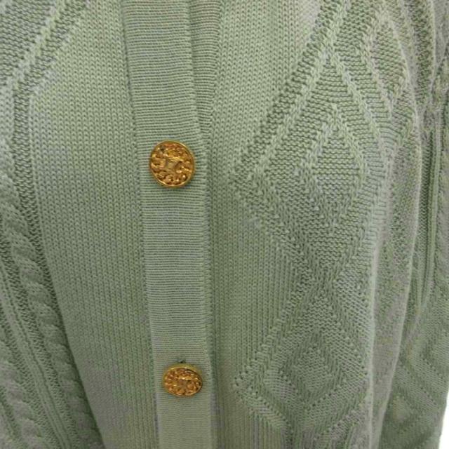 【中古】セリーヌ CELINE ヴィンテージ カーディガン ニット 金ボタン コットン 38 緑 グリーン /FF ■GY62 レディース_6