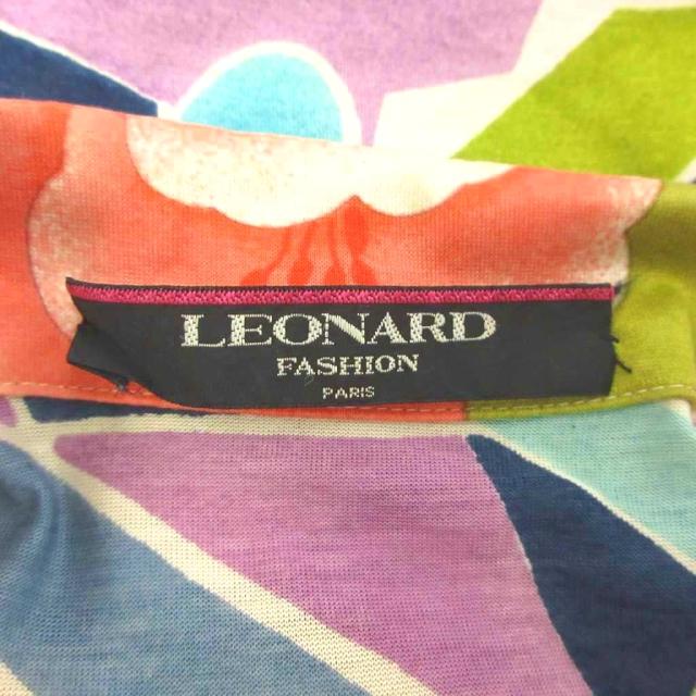【中古】LEONARD シャツ ブラウス M マルチカラー 半袖 幾何学模様 花柄 レギュラーカラー /MD ■GY62 レディース_5