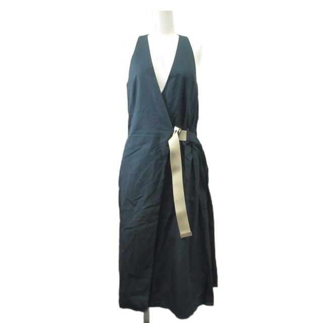 【中古】アクネ ストゥディオズ Acne Studios ワンピース34 深緑 ディープグリーン ノースリーブ Vネック