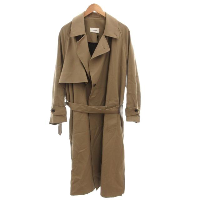 【中古】未使用品 ザ リラクスタグ付き THE TRENCH PONCHO トレンチコート ベルト ウール ロング マキシ F ベージュ