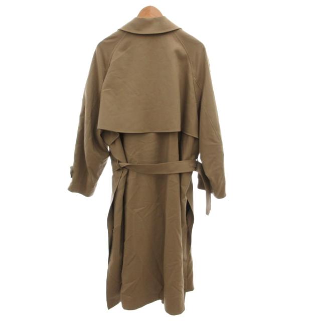 【中古】未使用品 ザ リラクスタグ付き THE TRENCH PONCHO トレンチコート ベルト ウール ロング マキシ F ベージュ_1