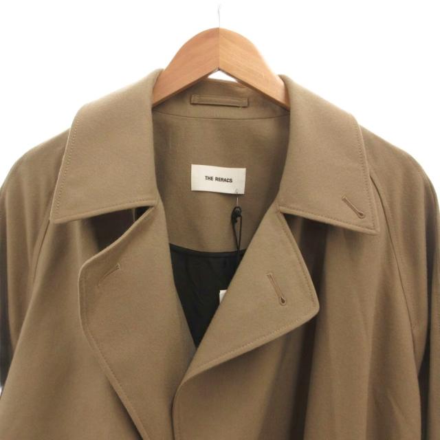 【中古】未使用品 ザ リラクスタグ付き THE TRENCH PONCHO トレンチコート ベルト ウール ロング マキシ F ベージュ_2