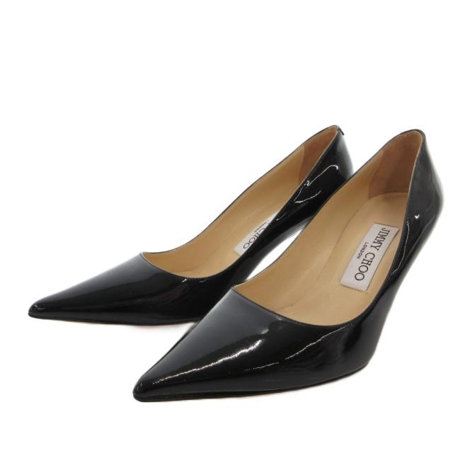 【中古】ジミーチュウ JIMMY CHOO パンプス ポインテッドトゥ エナメル ピンヒール 36 黒 ブラック