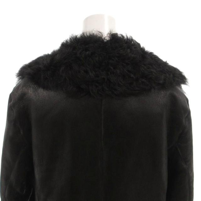 【中古】エンポリオアルマーニ EMPORIO ARMANI ムートンコート ラム レザー 裏地ファー ロング 40 黒 ブラック_4