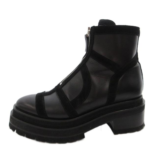 【中古】ピエールアルディ PIERRE HARDY ショートブーツ フロントジップ レザー ヒール 39 黒 ブラック_1
