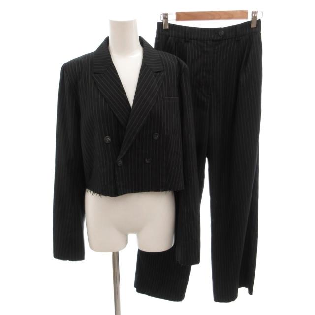 【中古】アメリヴィンテージ Ameri VINTAGE セットアップ ジャケット パンツ ダブル ストライプ M 紺 ネイビー