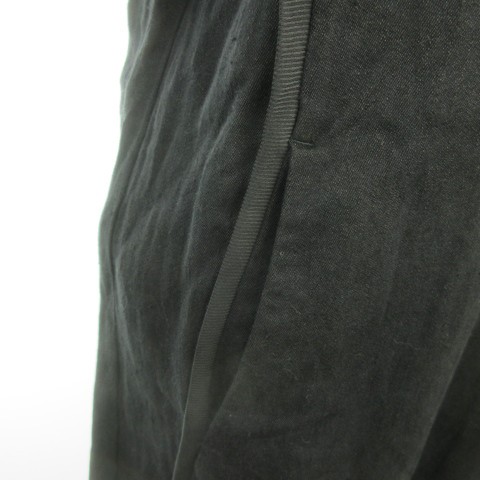 【中古】チノ CINOH 衣装 リネン 麻 38 黒 黒いこと 半袖 ハーフジップ ラウンドのど頚 22S0P0001 /AH48