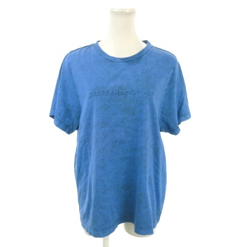 【中古】ステラマッカートニー STELLA McCARTNEY Tシャツ 34 青 ブルー 半袖 ラウンドネック ロゴ入り 596957 SNW45