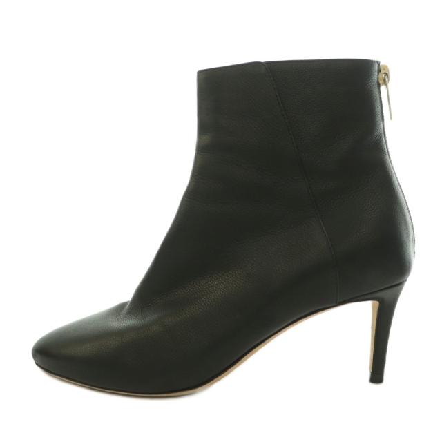 【中古】ジミーチュウ JIMMY CHOO ショートブーツ ラウンドトゥ ハイヒール レザー 35.5 黒 ブラック /BB ■GY62
