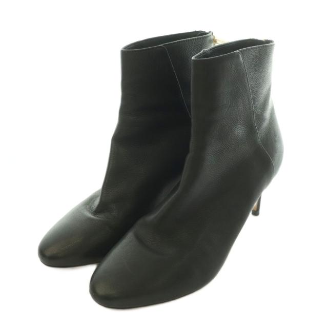 【中古】ジミーチュウ JIMMY CHOO ショートブーツ ラウンドトゥ ハイヒール レザー 35.5 黒 ブラック /BB ■GY62_1