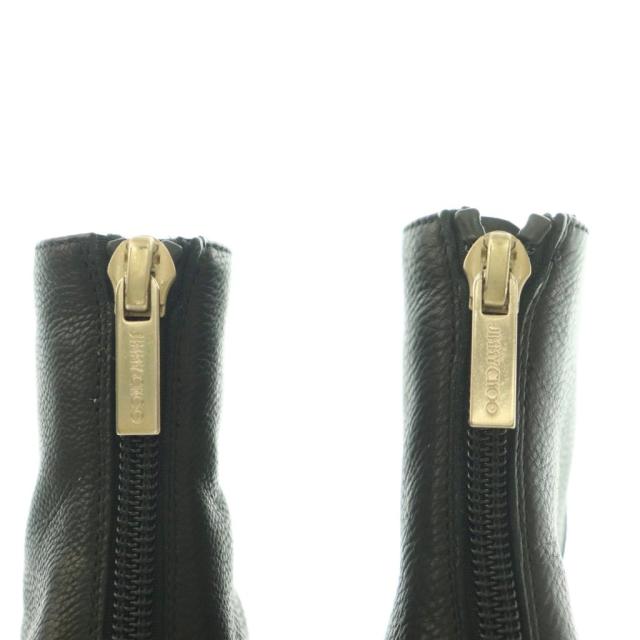 【中古】ジミーチュウ JIMMY CHOO ショートブーツ ラウンドトゥ ハイヒール レザー 35.5 黒 ブラック /BB ■GY62_7