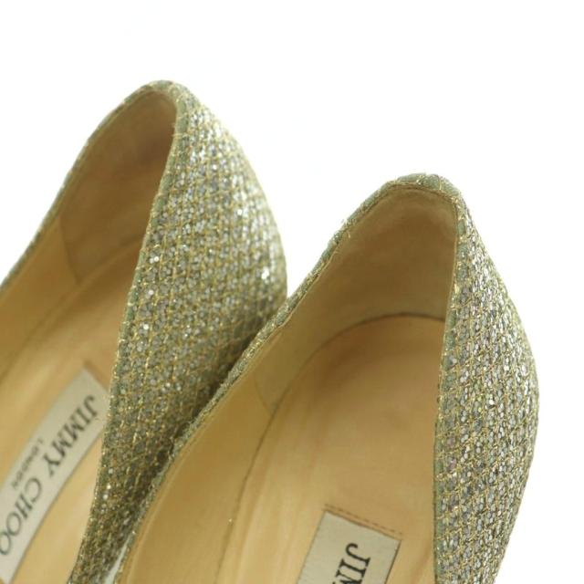 【中古】ジミーチュウ JIMMY CHOO パンプス ポインテッドトゥ ピン踵 グリッター バイ色合い 38.5