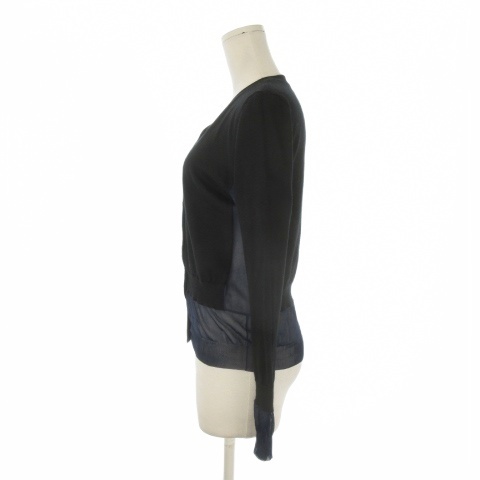 【中古】マルニ MARNI カーディガン カシミヤ 38 黒 ブラック 紺 ネイビー Vネック 長袖 S15CDMDE200Q00FX223-Y0683_2